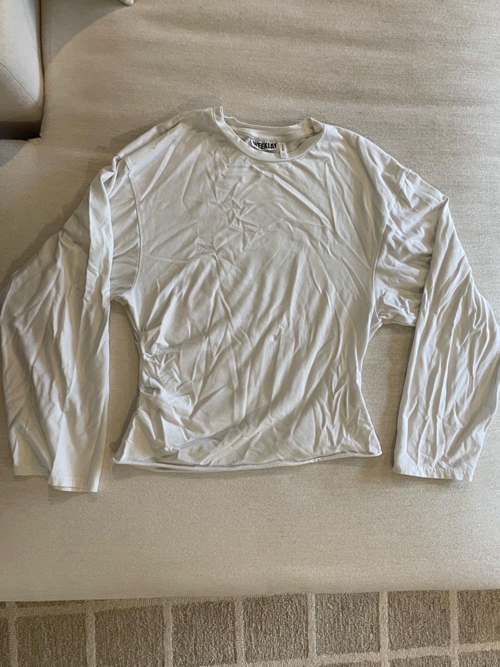 Weekday White Long-Sleeve Lightweight Tee